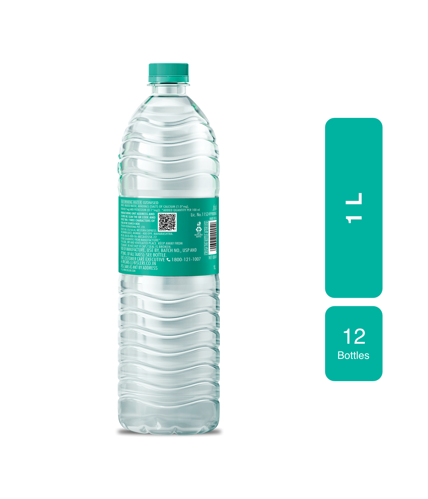 label on Bisleri 1 L Packaged Drinking Water